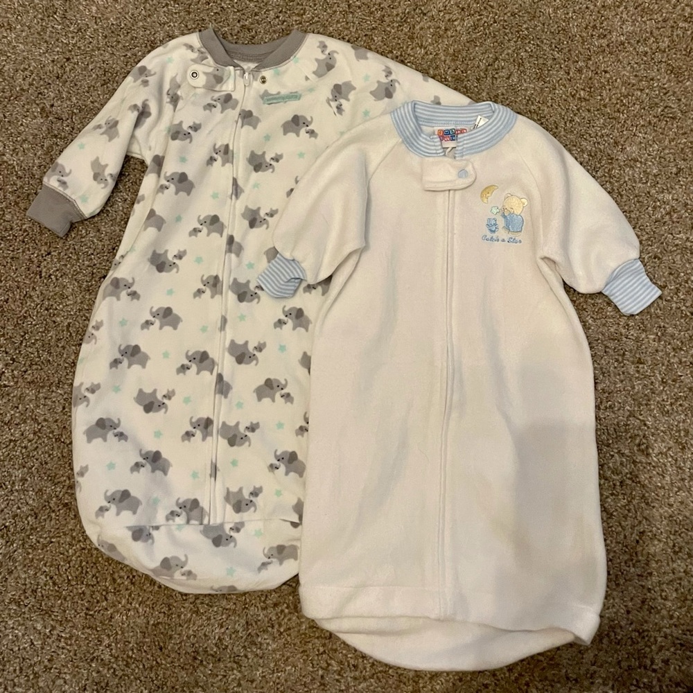 Boys 0-6 month fleece sleep gown